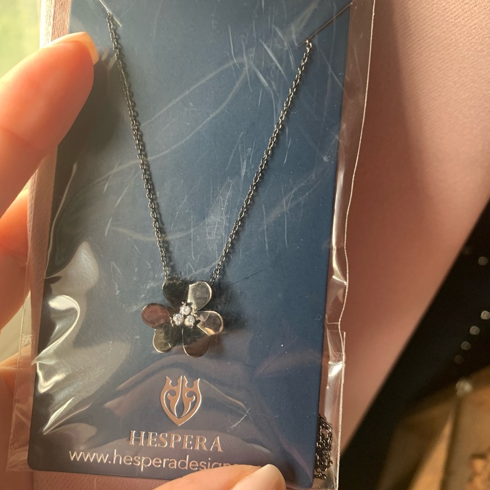 Gunmetal Clover pendant
